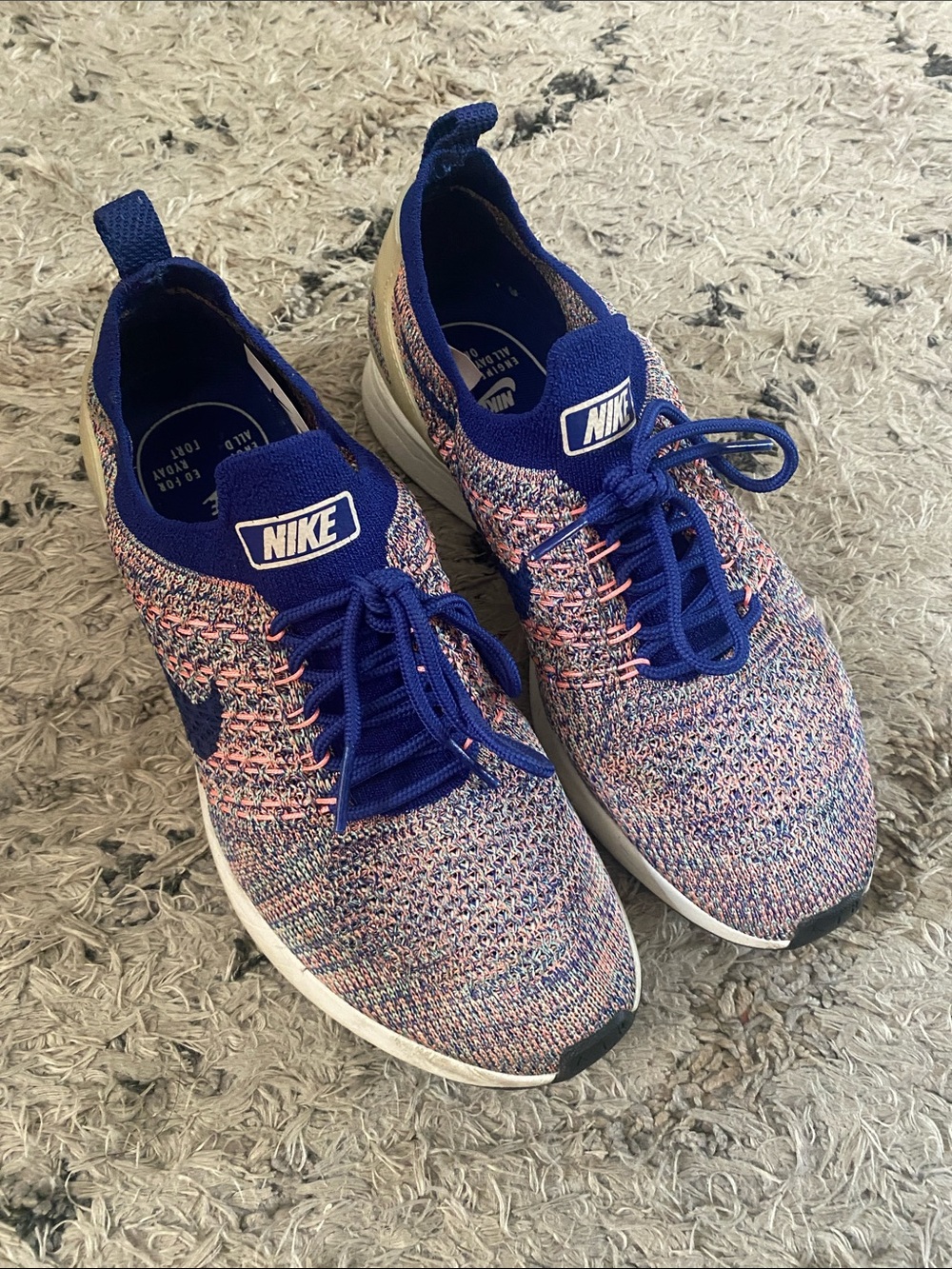 Nike Multicolor Flyknit Sneakers - Blue & Pink Accents